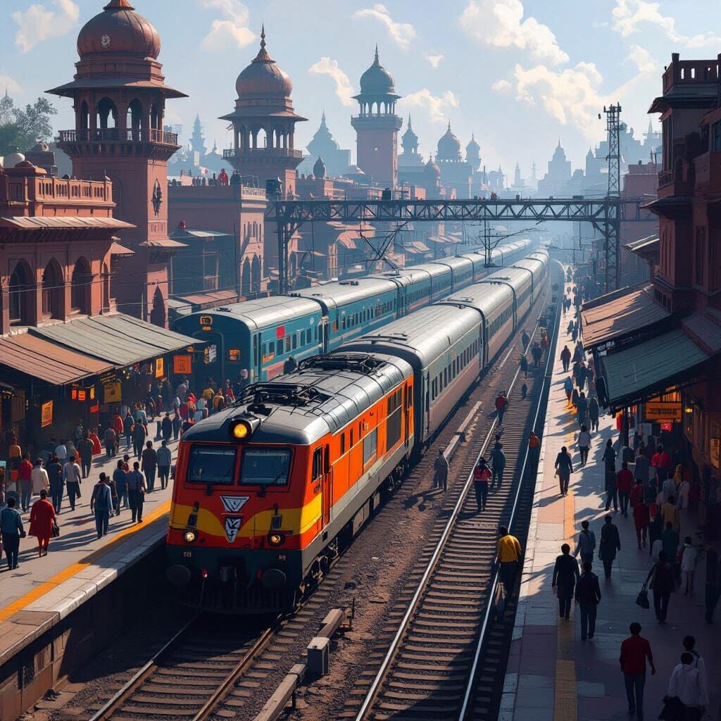 Busy Siwan Railway Station with Indian Architecture