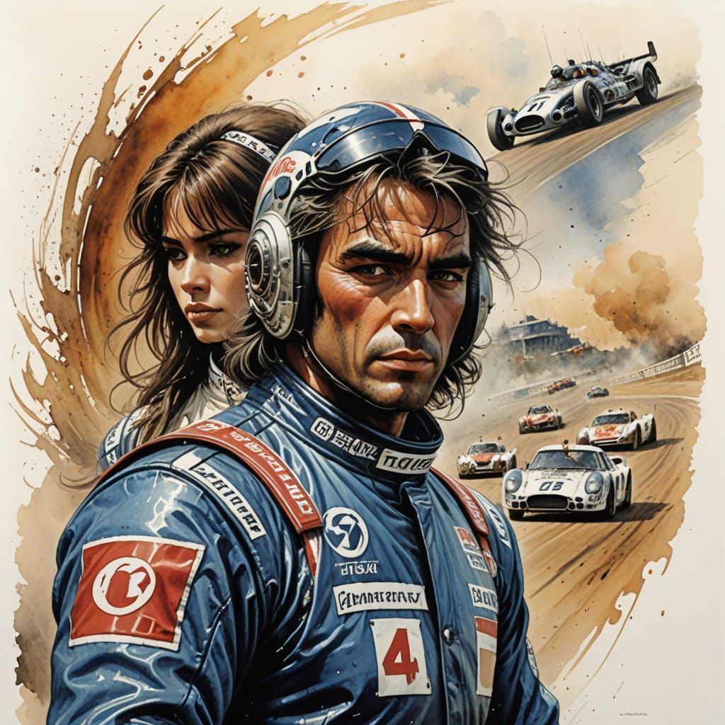 Racing in Le Mans: A Fine-Tuned Watercolour Masterpiece