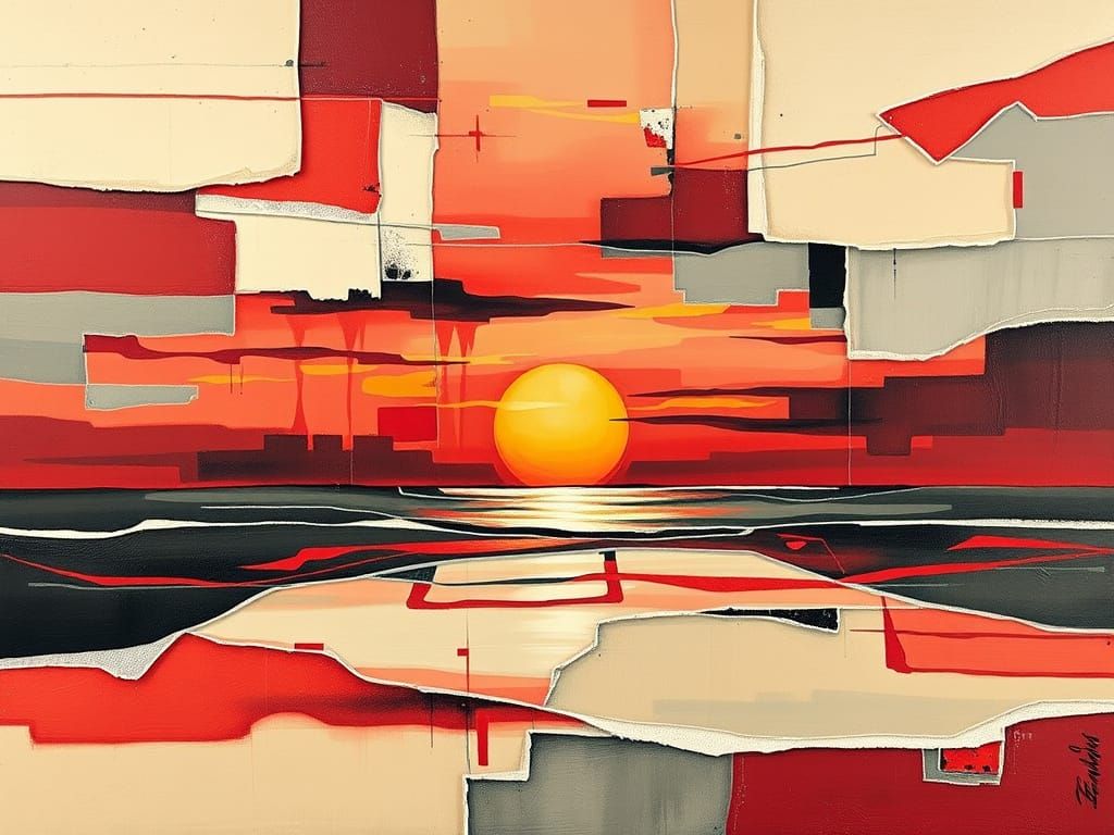 Vibrant Abstractions of Sunset Fusion