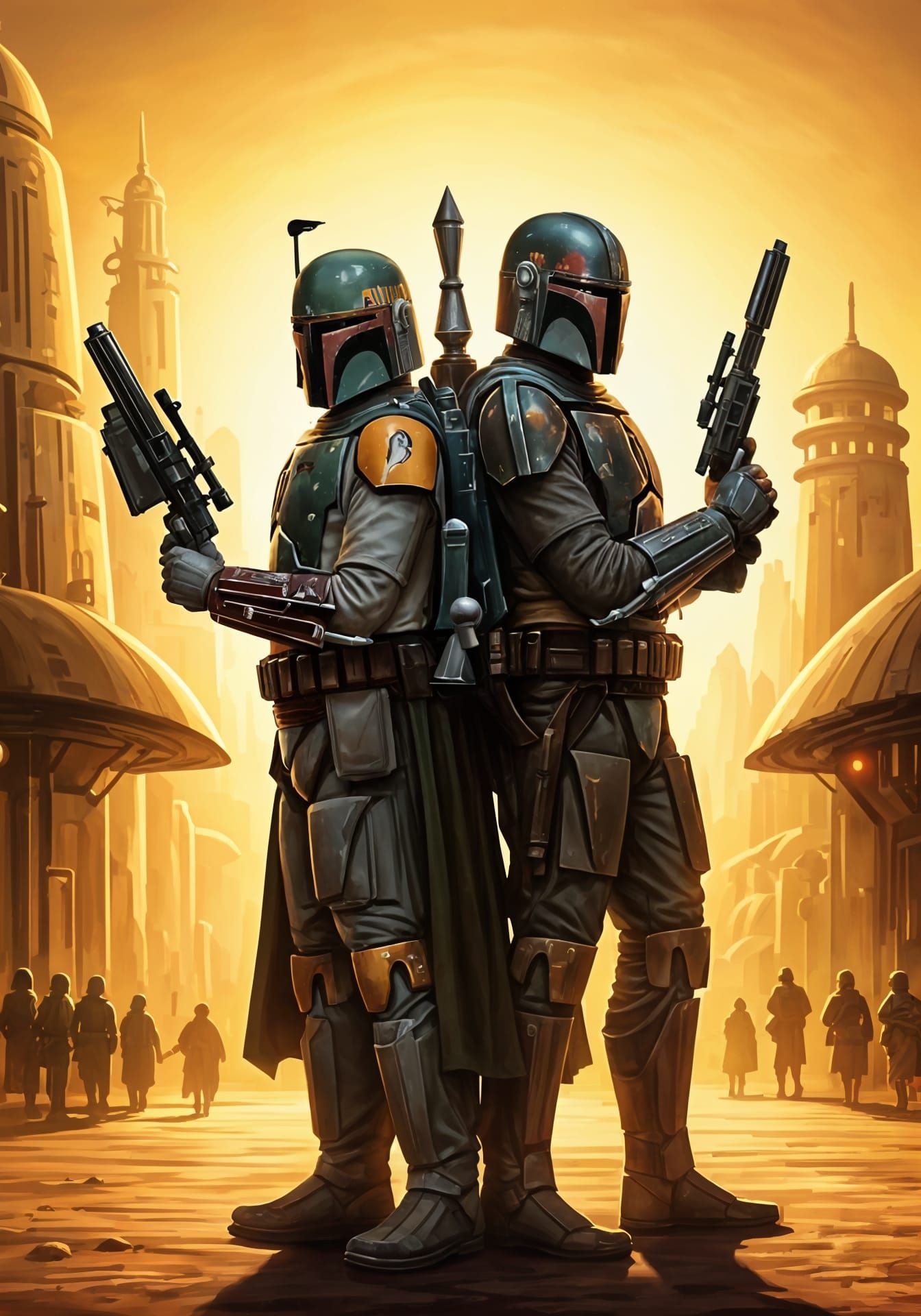 Boba Fett and Mandalorian Team Up on Tatooine