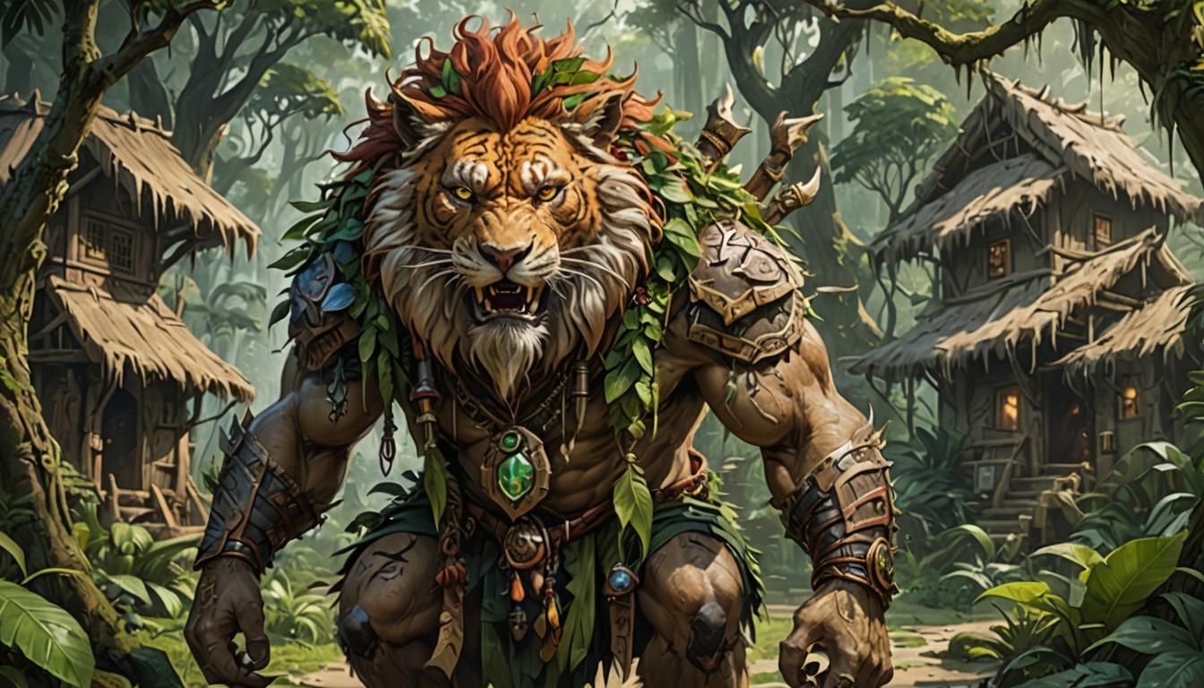 Leonin Druid in Jungle Village
