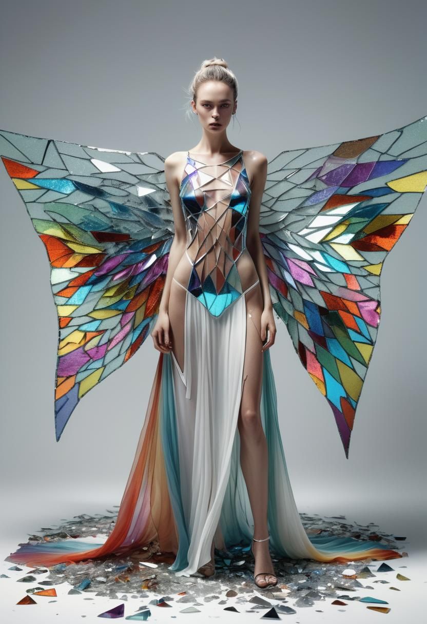 Model in Glass Swimsuit: Hyper-Realistic Cinematic Portrait