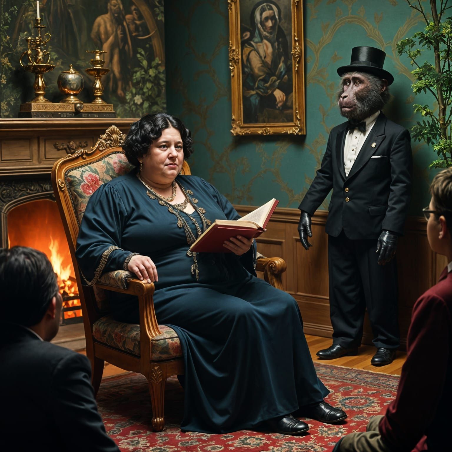 Helena Blavatsky Reading to an Audience, Matte Painting