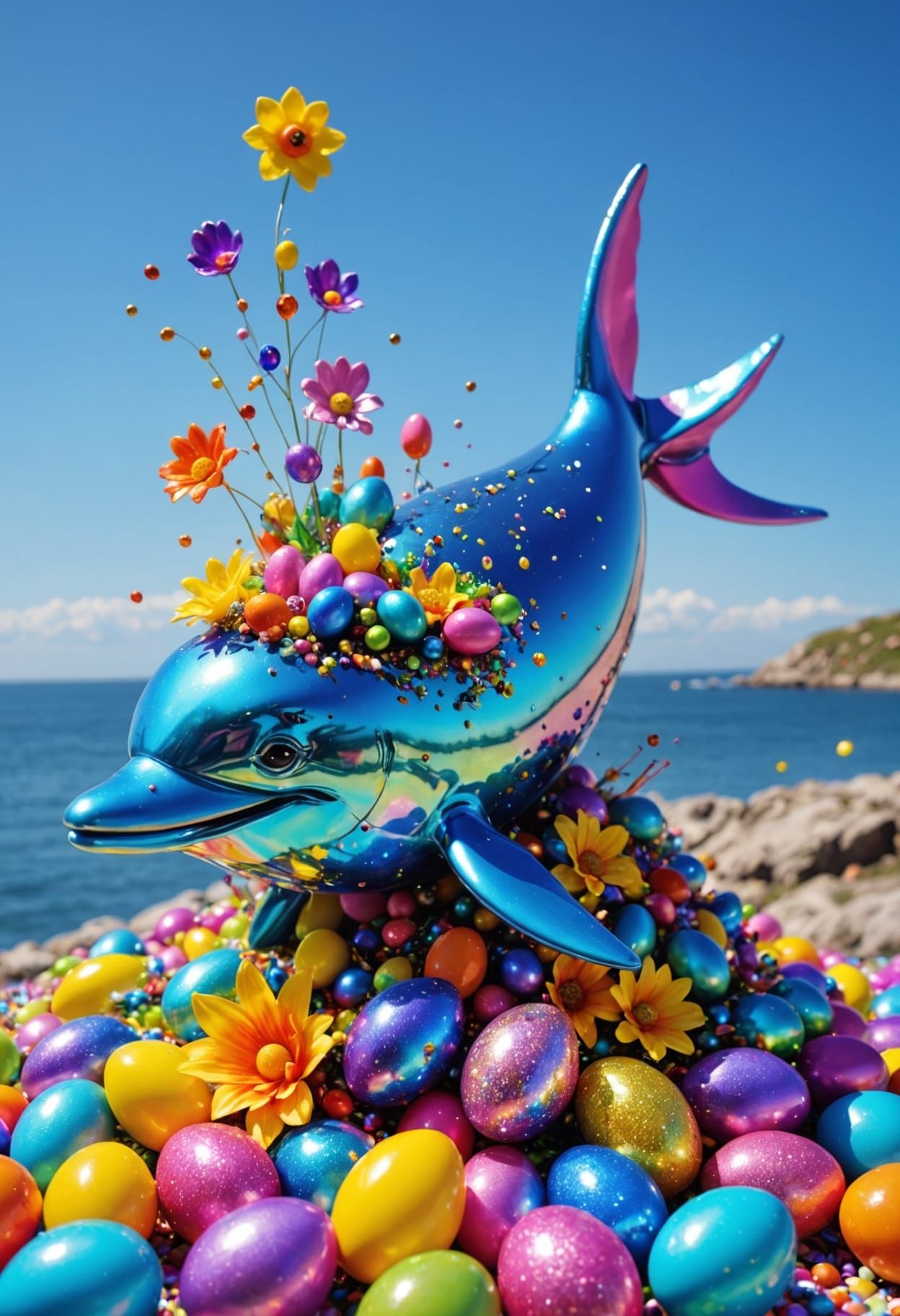 Vibrant Easter Celebration in Whimsical Style