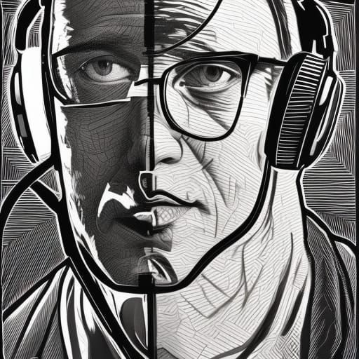 Megerle Creates Linocut in Black and White Style