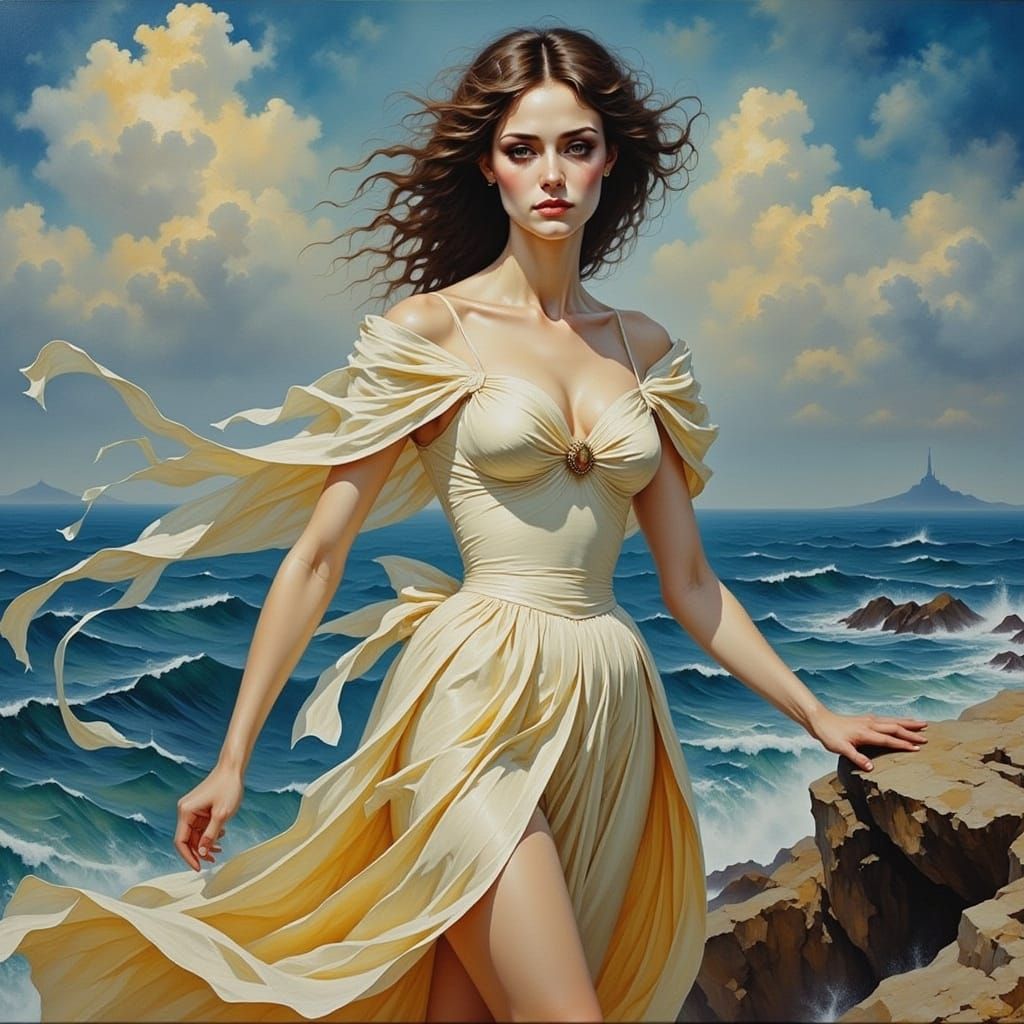 Surreal Landscape of Radiant White Energy