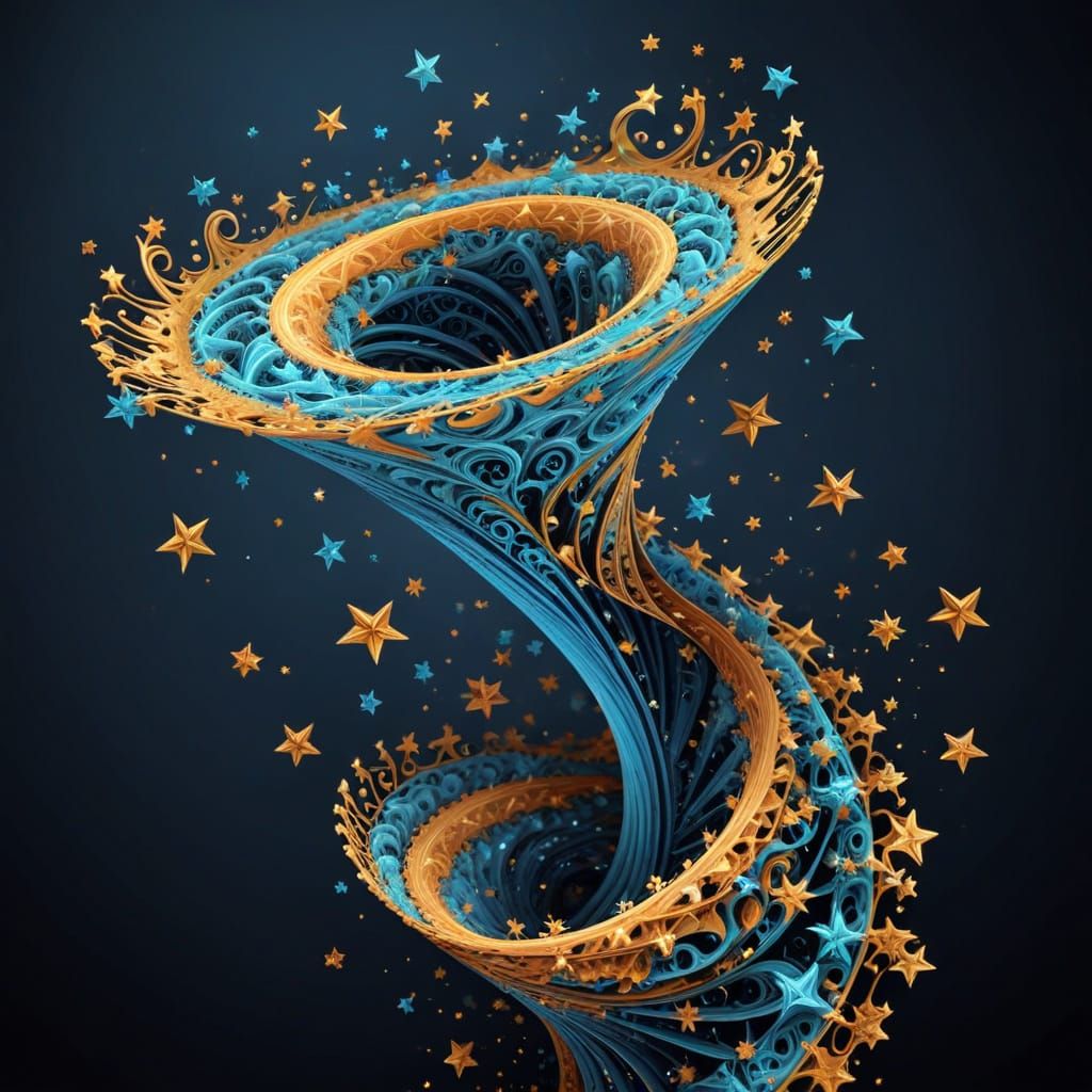 Floating Funnel of Stars: Abstract Fractal Art