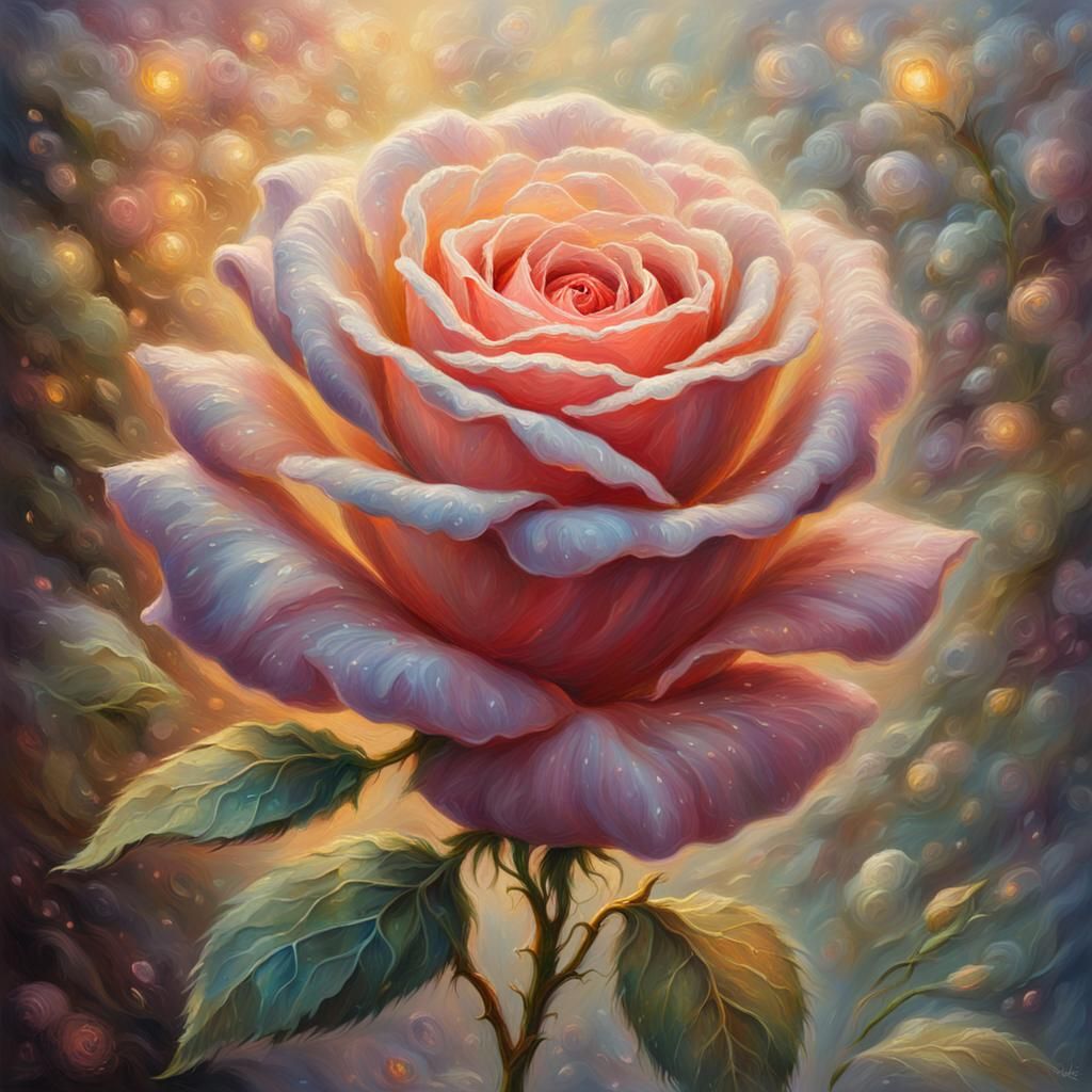 Mystical Rose Blooms in Ethereal Mirror
