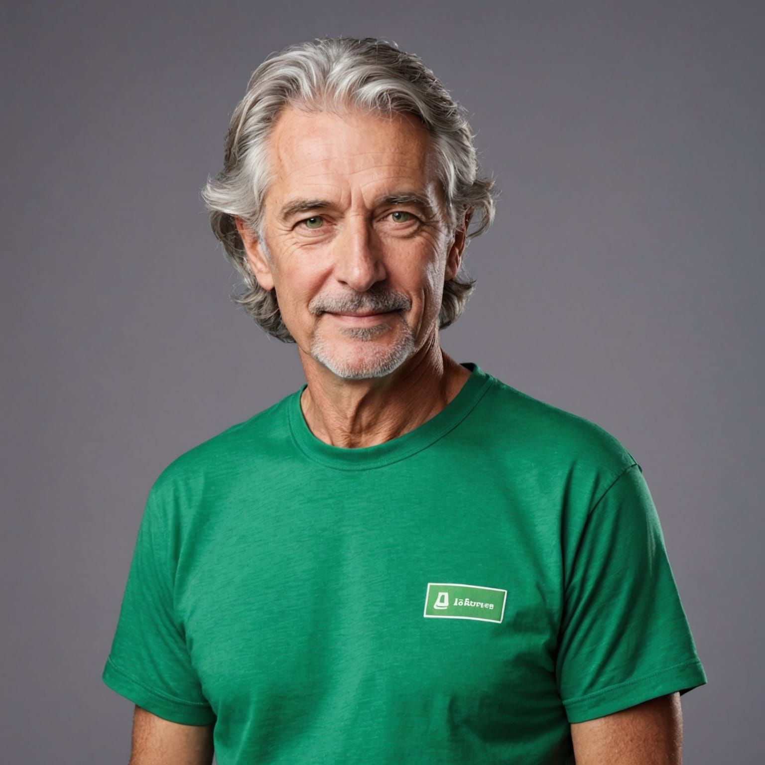 Youthful Sexagenarian Man with Green Eyes