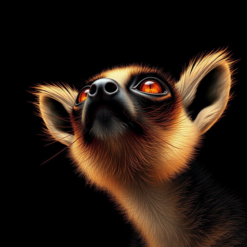 Lemur in Rich, Textured Portrait