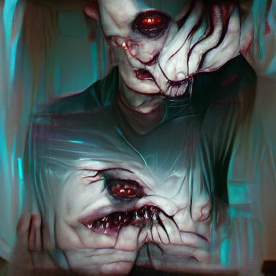 Sinister Figure Overcome by Darkness
