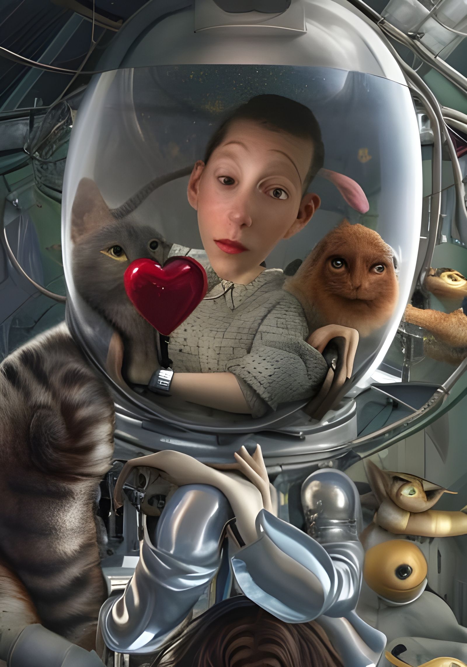 Ethereal Alien Pets in Magical Realism Style