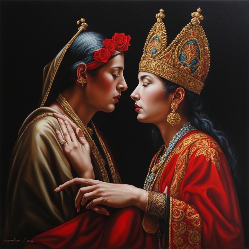 Hyperrealistic Sacred Love and Profane Love