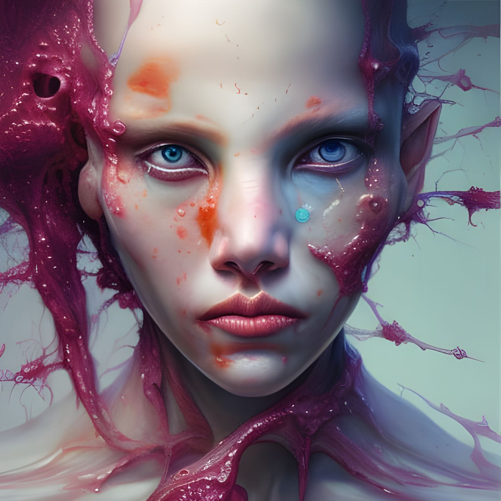 Surreal Face Sculpture by Johnson Tsang