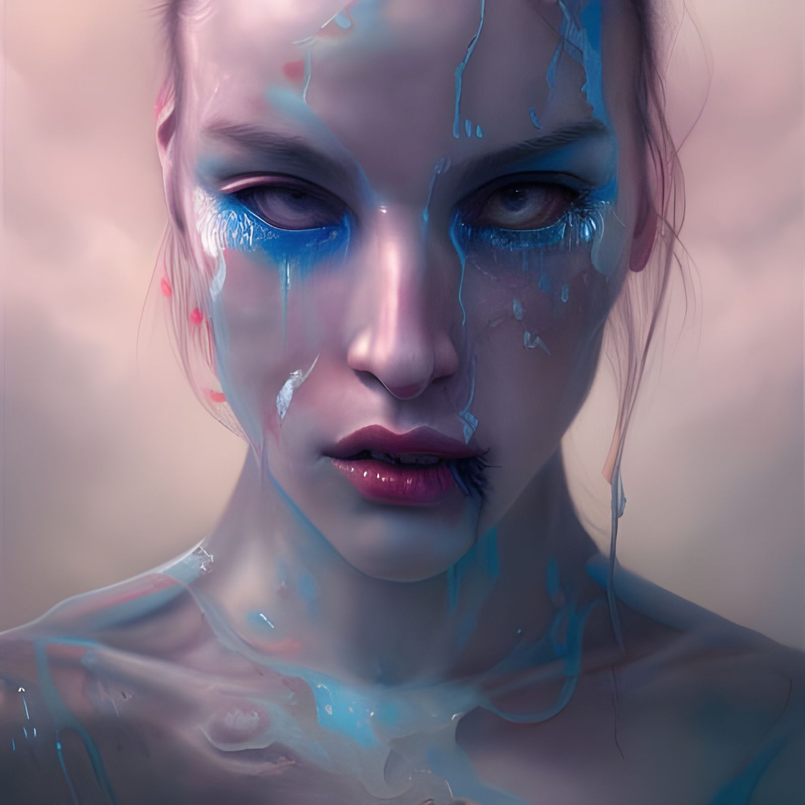 Powerful Water Woman: A Surrealist Portrait