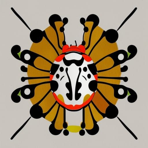 Geometric Ladybug in Pop Art Style