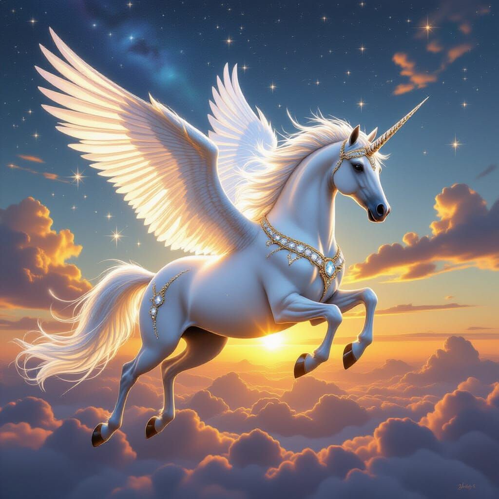 Diamond Pegasus in Golden Hour Light