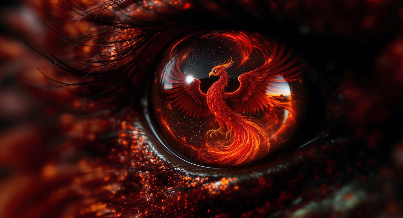 Phoenix Eye Reflecting Nebula Bird, Detailed Macrolens Shot