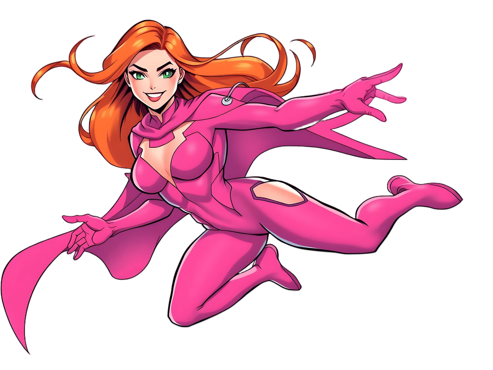 Atom Eve Soaring with Pink Energy