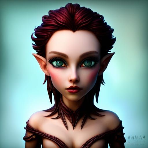 Punk Rock Elf Girl in Detailed Digital Art