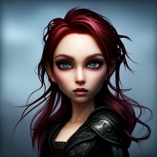 Punk Rock Elf Girl in Detailed Digital Art