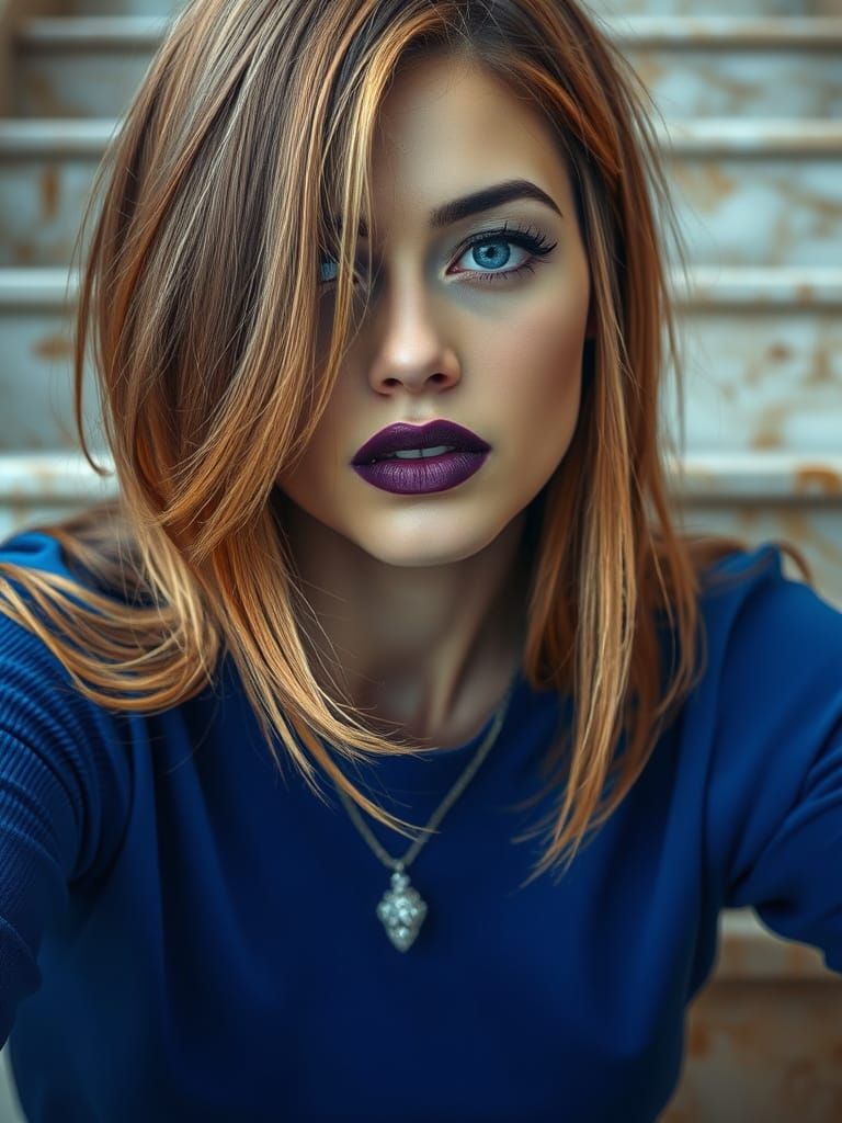 Surreal Portrait of a Lonely Beauty in Deep Thought