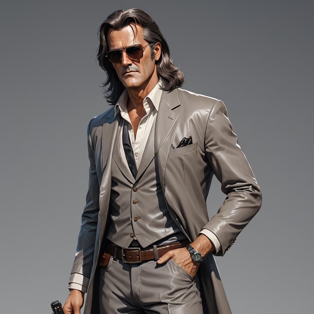 Bruce Campbell Young in Anime Style, 8K Resolution