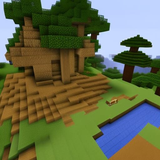 Stylized Minecraft Landscape