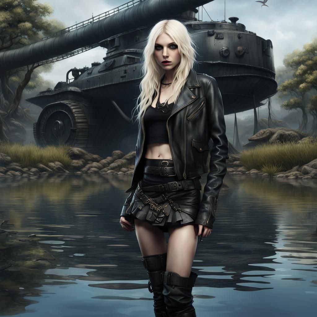 Taylor Momsen and Giant Carp: Detailed Matte Painting