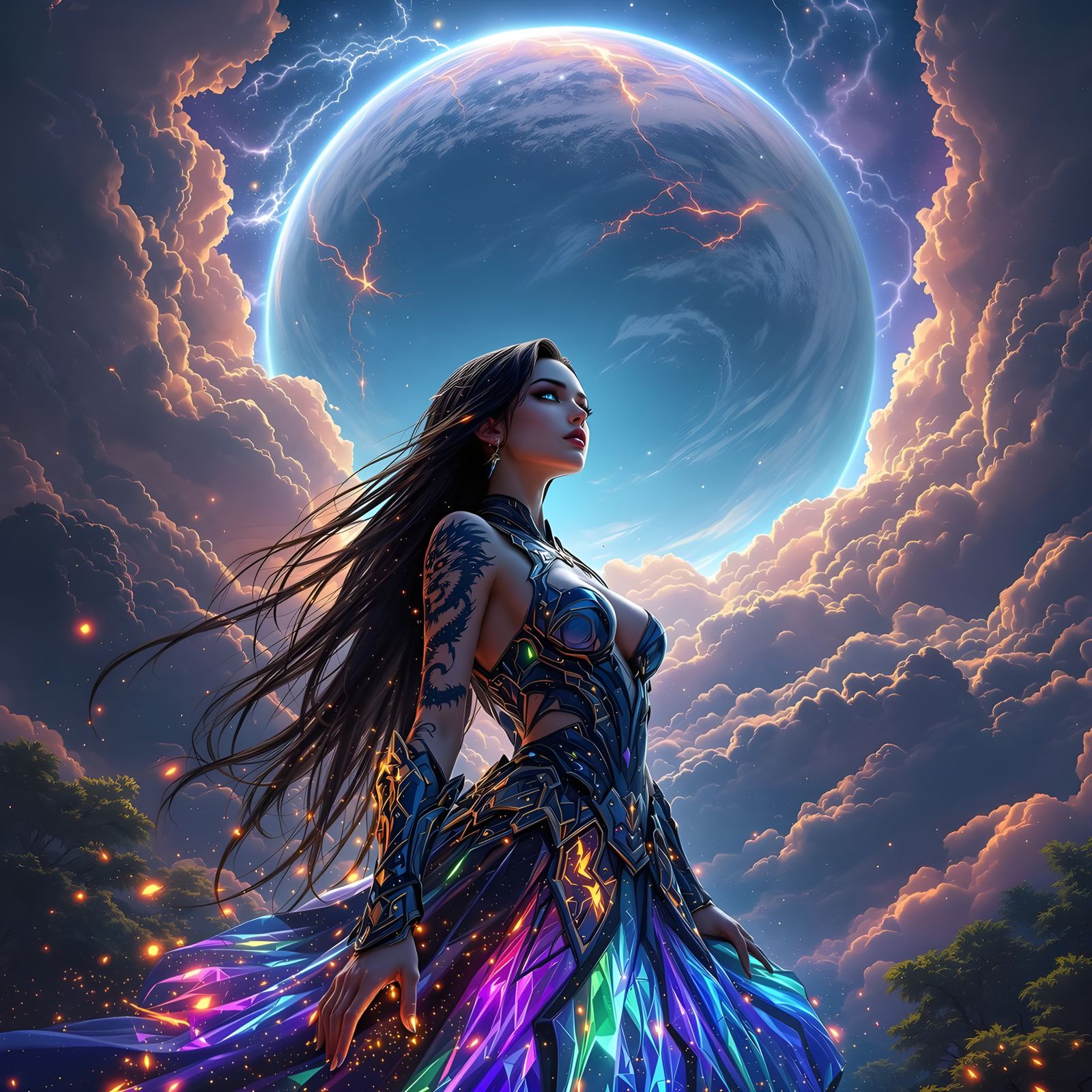 Anime-Inspired Goddess of the Cosmos