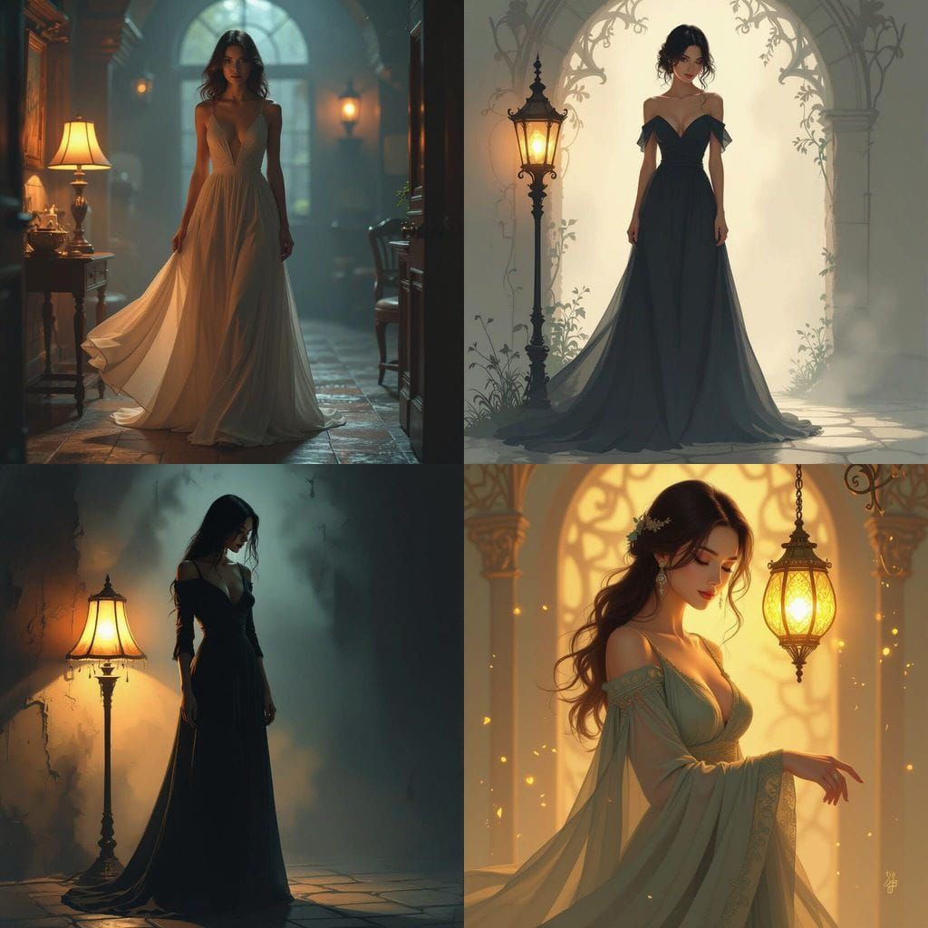 Flickering Lamp Reveals Approaching Figure