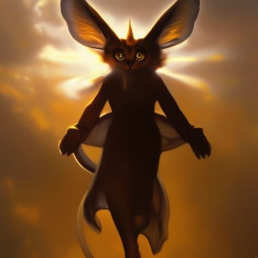 Surreal Cat in Dreamlike Oil Painting