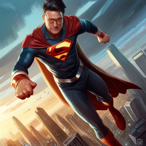 Superhero Inspires Future Generations: Digital Illustration