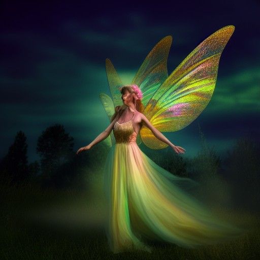 Hyperrealistic Fairy in a Magical Landscape