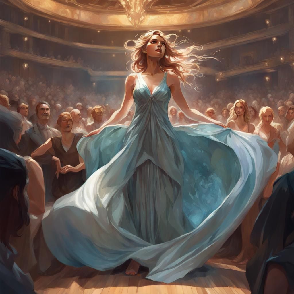 Woman on Stage: Hyperdetailed Artgerm Portrait