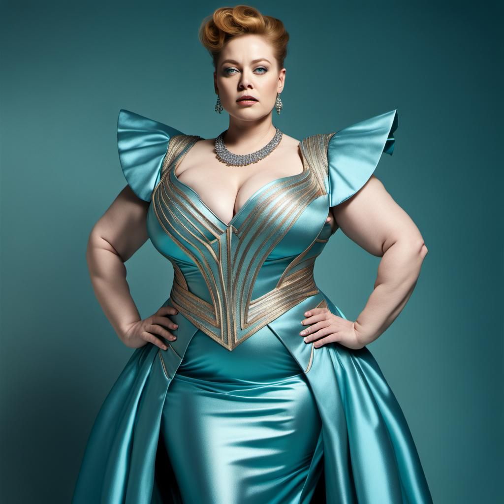 Opulent Aquamarine Dress in Vivienne Westwood Style