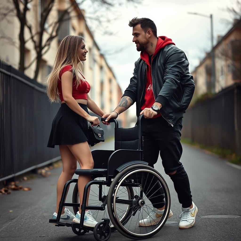 Love in the Parisian Suburbs: A Tender Couple