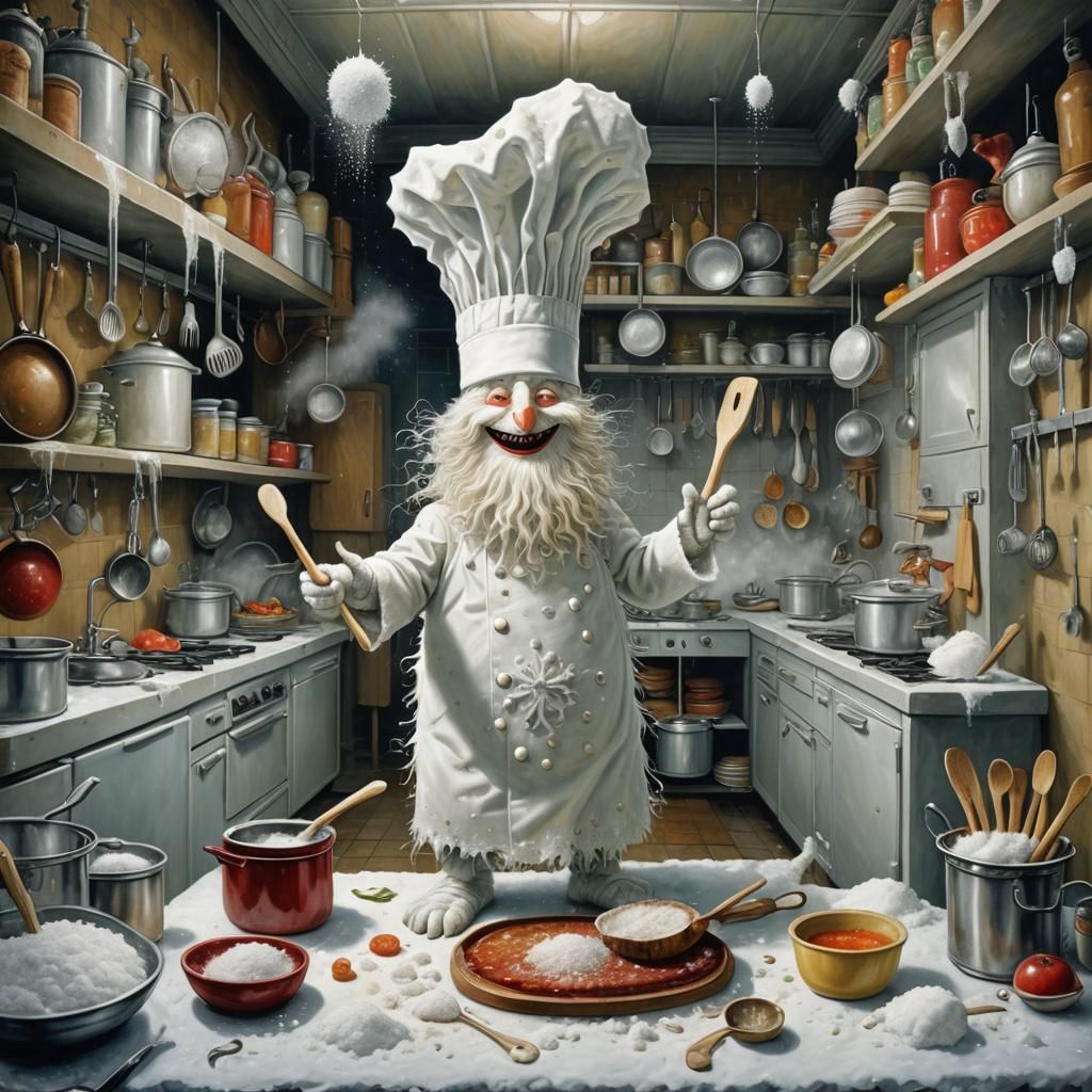 Surreal Chef Creature Flips Cities in Kitchen