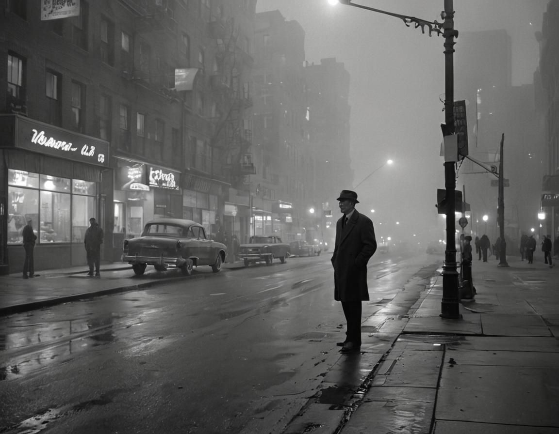 1960s Manhattan Morning: Cinematic Film Still