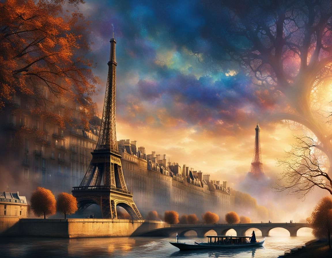 Parisian Woman at the Seine River