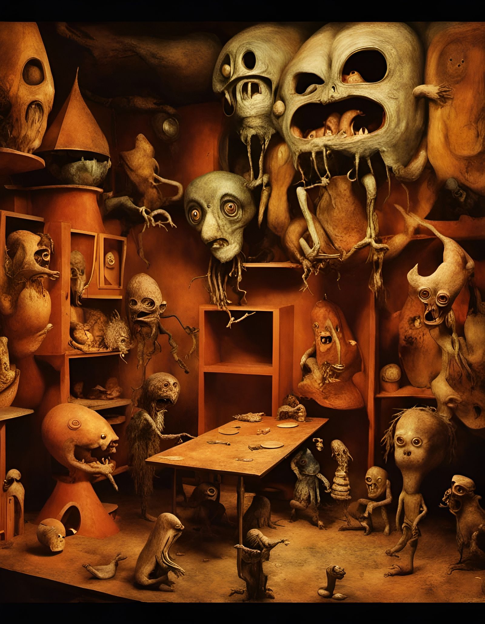 Surreal Potatohead Monsters in Cryptid Museum