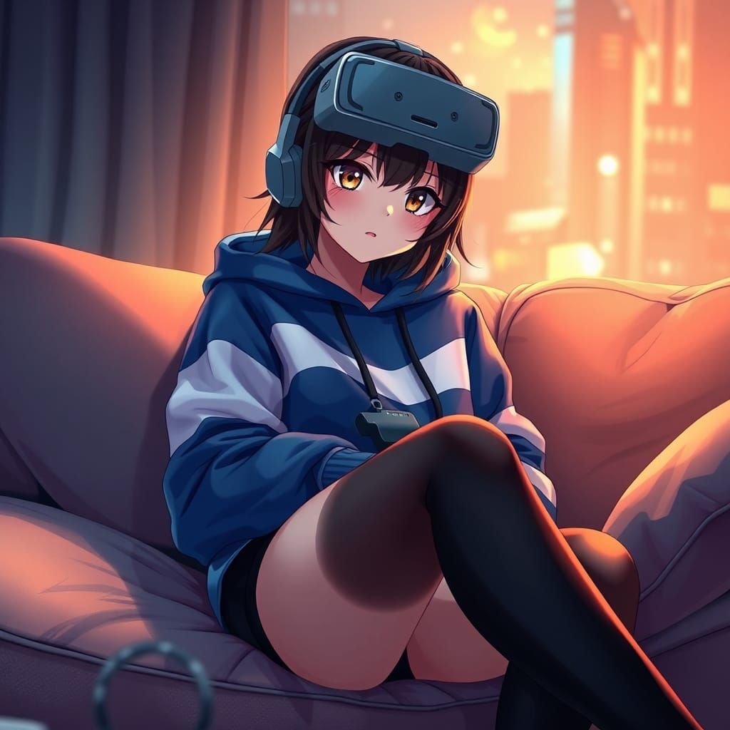 Girl with Heterochromia in Matte Painting Style