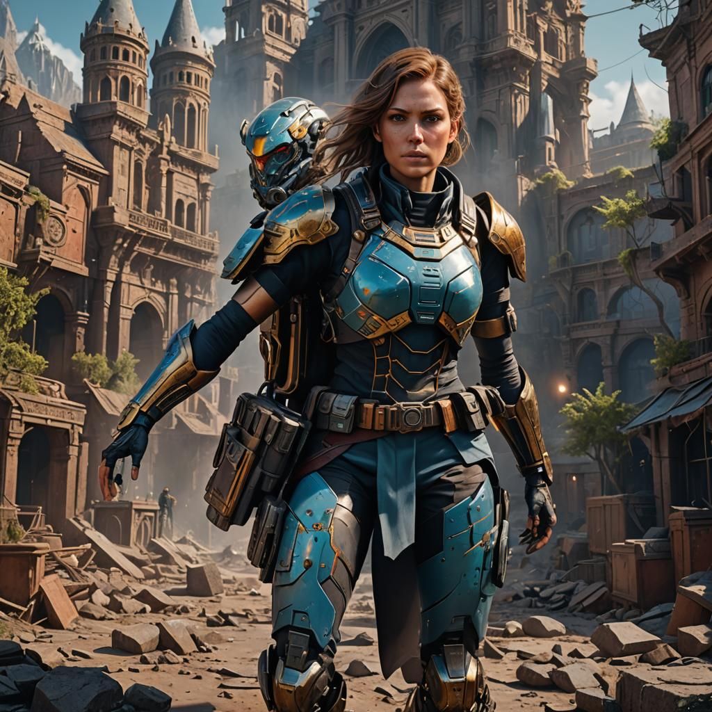 Detailed Female Agent Concept Art in Unreal Engine