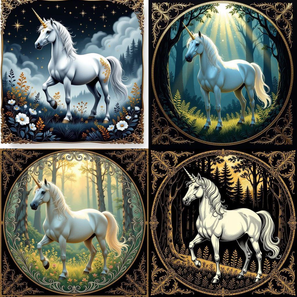 Realistic Unicorn in Enchanted Setting