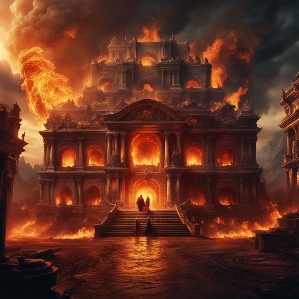 Epic Fire Digital Matte Painting