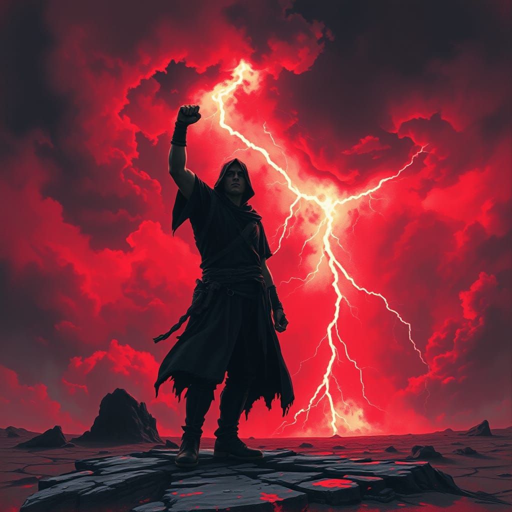 Dramatic Stormscape in Dark Fantasy Style