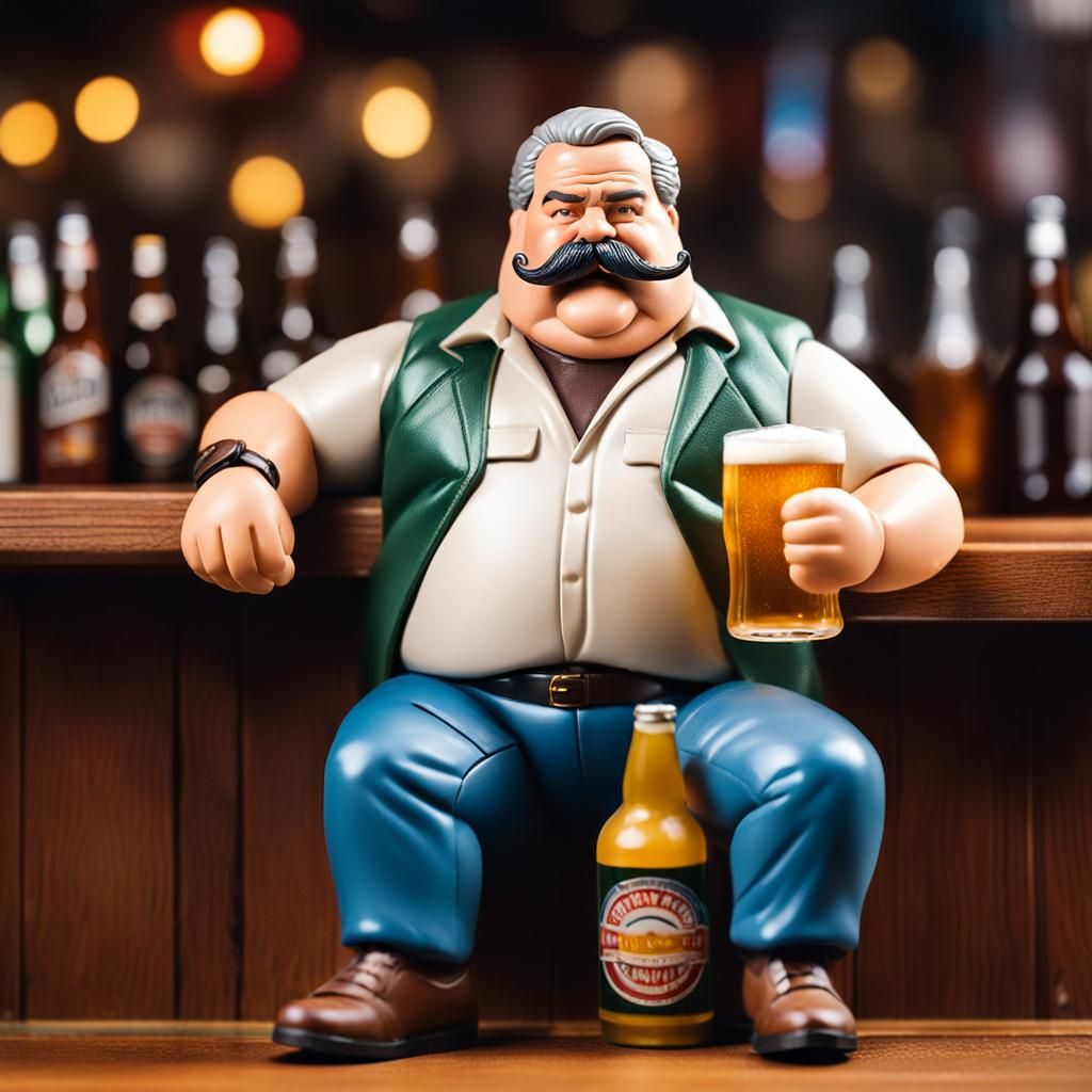 Action Figure: Chubby Man Drinking Beer
