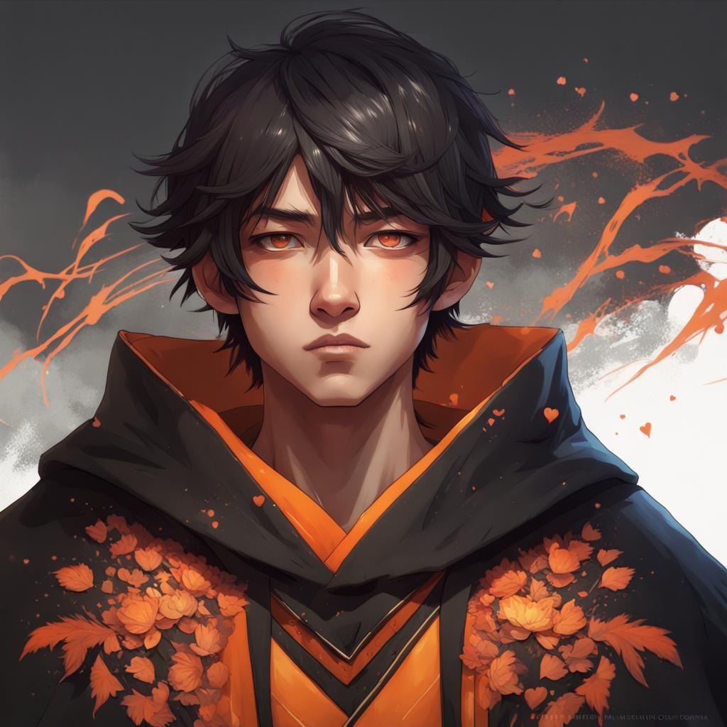 Teenage Boy in Heart Cloak: Hyperdetailed Portrait
