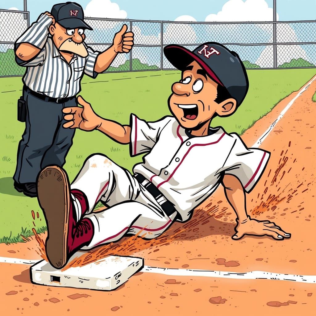 Baseball Player's Gritty, Animated Slide Into Third