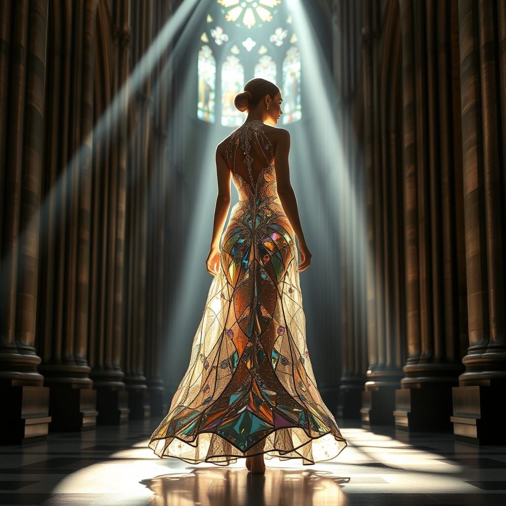 Haute Couture Gown Inspired By Stained Glass